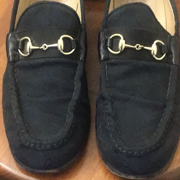 Gucci Blue Fabric Loafers - Picture 2 of 15